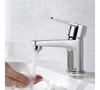 Ibergrif Grifo de Lavabo Monomando en Latón Cromado - Mezclador Antihuellas, Instalación Fácil y Ahorro de Agua, Diseño Moderno para Baño, M11057