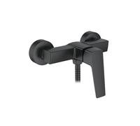 Ibergrif M12007B Grifo para ducha, con alcachofa, manguera y soporte, Negro