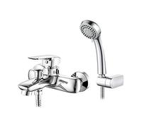 Ibergrif M13025-Nimes, Conjunto de Grifo para Bañera, Mezclador de Baño-Ducha Monomando para Instalación en Pared, Cromo