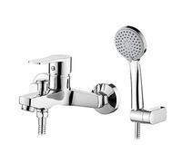Ibergrif, M13057-Star, Conjunto de, Grifo para Bañera, Mezclador de Baño y Ducha Monomando para Instalación en Pared, Plata