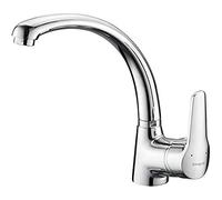 Ibergrif M14150 Grifo de Cocina con Caño Alto, Mezclador Monomando Fregadero, Plata