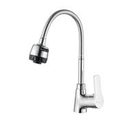 Ibergrif M14357 Grifo Cocina Flexible, Grifos Cocina Fregadero with Flexible Spout and Hand Shower Mixer, 2 Water Spray Patterns, Easy to Install, Chrome