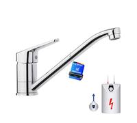 Ibergrif M14450-98 Grifo de Cocina de Baja Presión, Mezclador Monomando para Fregadero de Cocina, Giratorio 360°, Latón, Cromo