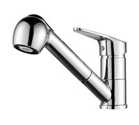 Ibergrif M14550 Roma Grifo de Cocina Ducha Extraíble, Mezclador Monomando para Cocina, Latón, Cromo