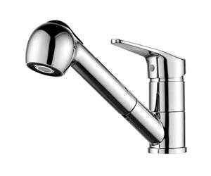 Ibergrif M14550 Roma Grifo de Cocina Ducha Extraíble, Mezclador Monomando para Cocina, Latón, Cromo