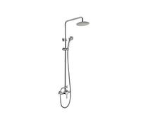 Ibergrif M17003-Mundo, Columna de Ducha, Sistema de Ducha Cuadrado con Ducha de Mano, Manguera de Ducha, Barra de Ducha Ajustable y Soporte, Acero Inoxidable