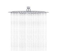 Ibergrif M20299 Rociador para Ducha Redondo, Alcachofa de Ducha de Acero Inoxidable, Plata, 30 cm