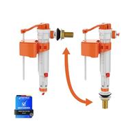 Ibergrif, M20521 Sistema de Alimentación Lateral o Inferior del Tanque del Inodoro, Válvula de Llenado de Inodoro con Tuerca de Latón, Válvula de Alimentación Doble M12/17