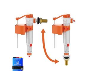Ibergrif, M20521 Sistema de Alimentación Lateral o Inferior del Tanque del Inodoro, Válvula de Llenado de Inodoro con Tuerca de Latón, Válvula de Alimentación Doble M12/17