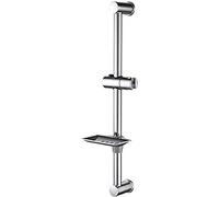 Ibergrif, M20802 Barra Universal de Ducha con Cesta, Plata, 600 mm