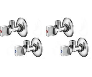Ibergrif M22008A Llave de Escuadra, Válvula de Angulo Latón, Crome, Dos Piezas/Caja, Plata, G3/8" (Paquete de 2)
