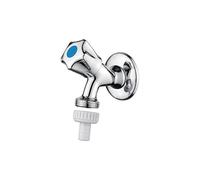 Ibergrif M22024 Grifo de Lavadora, Grifo de Pared de Agua Fría, Llave de Paso Lavabo y Jardín, Grifería de Escuadra para Fregadero, Conexión G1/2, Latón Cromado