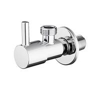 Ibergrif M22025-1/2 Llave de Escuadra 1/2" x 1/2", Válvula de Ángulo G1/2 de Acero Inoxidable Cromado, Válvula de Cierre de Agua para Lavabo, Fregadero y Baño