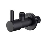Ibergrif M22025B-3/8 Llave de Escuadra, Válvula de Ángulo Acero Inoxidable, 1/2" x 3/8", Negro