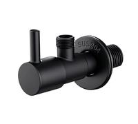 Ibergrif M22025B-3/8 Llave de Escuadra, Válvula de Ángulo Acero Inoxidable, 1/2" x 3/8", Negro
