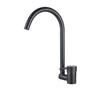 Ibergrif M22124B Grifos Cocina Negro, Grifo Cocina Rotación de 360, Grifo de Cocina Fregadero Monomando, Fácil de Instalar, Brillo Duradero, Cromo