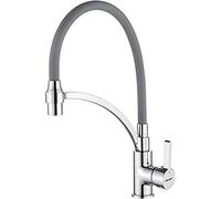 Ibergrif Grifo Cocina Negro con Boquilla Giratoria, Grifo Cocina Flexible 2 Funciones, Grifo de Cocina Extraible con Ducha de Mano y Caño Flexible, M22129-9