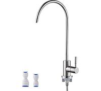 Ibergrif, M22301A, Grifo de Osmosis Inversa, Grifo de Cocina Agua Potable, Acero Inoxidable, Giratorio 360 grados, Grifo de Osmosis Inversa con Adaptador de 2, Grifos, Plata