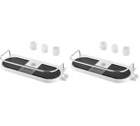 Ibergrif M34032 Estante de Ducha sin Taladrar, Altura Ajustable, para Barra de Ducha con Diámetro de 19mm-25mm (Paquete de 2)