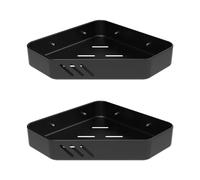 Ibergrif M34034B Estante para Ducha sin Taladros, Estantería Baño Esquinero para Champús, Geles de Ducha, Montaje de Pared, 2 Piezas, Negro