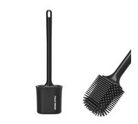 Ibergrif M34156B Escobillas de Baño Silicona, Escobilla WC, Negro