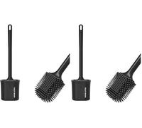 Ibergrif M34156B Escobillas de Baño Silicona, Escobilla WC, Negro (Paquete de 2)