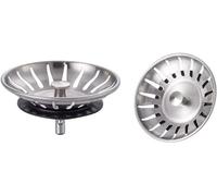 Ibergrif M34351-2, Tapón y Colador para Fregadero de Cocina, Acero Inoxidable Ø78 mm, 2 Unidades