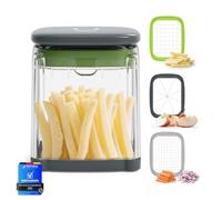 Ibergrif M523 Cortador de Patatas Cortador de Verduras 3 en 1 | Manual, Ideal para Patatas Fritas, Zanahorias y Frutas, Corte Rápido con Cuchillas de Acero Inoxidable