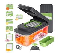 Ibergrif M524-7 Cortador de Verdura, Picador de Verduras con Contenedor de Alimentos Apto para microondas, 6 en 1 Vegetable Chopper, Mandolina de Cocina Profesional para Cortar Verduras y Frutas
