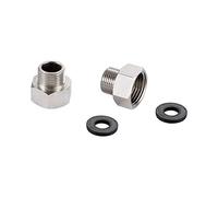 Ibergrif M91501 - Adaptador de grifo, G3/8"-G1/2", Metal, Cromado, 2 Piezas
