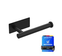 Ibergrif MK34052B Portarrollos Baño para Papel Higiénico, Portarrollos Baño Autoadhesivo, Soporte Colgador, Acero Inoxidable, Negro