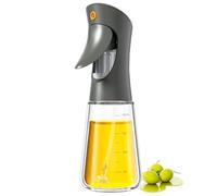 Ibergrif Pulverizador de Aceite 180ml - Botella Spray de Vidrio de Borosilicato para Freidora de Aire & Cocina, Dosificación Precisa 1g, Sin BPA, Antigoteo, Gris, M528B