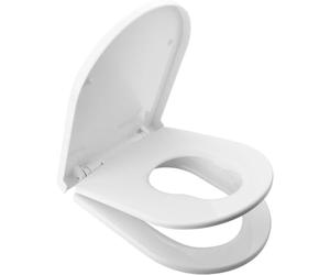 Ibergrif Tapa WC Familiar con Cierre Suave, Asiento Infantil sin Cierre Suave, Asiento WC Forma D 45 × 36 cm, Liberación Rápida, Universal para Inodoros 40,5-46,5 cm, Distancia 10-22 cm