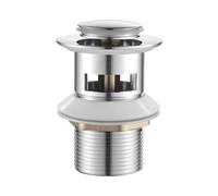 Ibergrif Click-Clack Desagüe Lavabo Universal con Rebosadero, Válvula Tapon para Bidés, Plata, M20503
