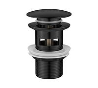 Ibergrif M20502B Click-Clack Desagüe Lavabo Universal con Rebosadero, Válvula Tapon para Bidés, Negro