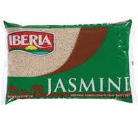 Iberia Arroz de jazmín integral, arroz jazmín integral enriquecido de grano largo de 5 libras