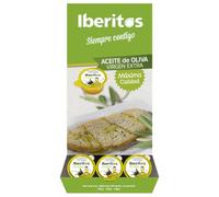 Iberitos - Aceite de Oliva Virgen Extra en Monodosis - Ideal para Salsas y Aderezos Rápidos - Expositor de Cartón con 120 Unidades de 18 ml - Contiene 1,92 kg