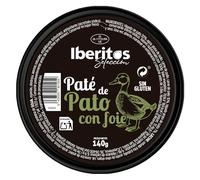 Iberitos - Bandeja 10 unidades Paté de Pato con Foie 140g - Untable en lata - Sabor gourmet - Sin gluten - Para aperitivos y desayunos