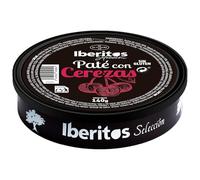 Iberitos - Bandeja 10 unidades Paté Ibérico con Cerezas 140 g - Ideal para Untar Tostadas, Pan o Cocinar- Untable en lata - Sin gluten