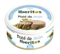 Iberitos - Bandeja con 6 Latas de Paté de Atún - Sabor Suave y Toque Casero para Aperitivos y Canapés - Ideal para Untar en Canapés y Panes - Sin Gluten - Formato 250 g