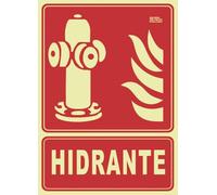 IberNorma FB0112 Señal Hidrante 21x30cm Clase B D≤10m PVC Luminiscente Homologada nueva UNE 23034:2023 y RIPCI