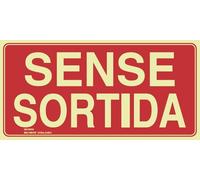 IberNorma FB1100-C Senyal Sense sortida 30x15cm Classe B D≤10m PVC Luminescent Homologada nova UNE 23034:2023 y RIPCI (Classe B)