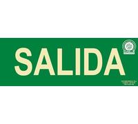 IberNorma SPB004 Señal Evacuación Salida 30x10,5cm Clase B D≤7m PVC Luminiscente Homologada nueva UNE 23034:2023 (Clase B)