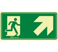 IberNorma SPB150 Señal evacuación Salida escalera flecha Arriba derecha 32x16cm Clase B PVC Luminiscente Homologada (Clase B)