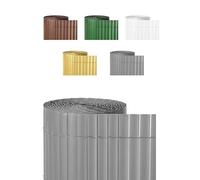 IBEROGARDEN | Cañizo PVC Doble Cara 1600 g/m² | Diferentes Medidas | Alta Resistencia UV | Con Fijaciones incluidas | Varios modelos (GRIS MEDIO, 1 X 3 METROS)