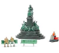 Iberplace 30006 Escala H0 Figuras 1:87 Set Estatua de Beethoven y Decoracion Accesorios para tu maqueta modelismo ferroviario Tabletop Tren Juguete modelismo miniaturas Personas para maquetas Coche a