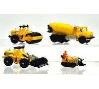 Iberplace IH01256 4 Vehículos de construcción miniaturas ho Escala H0 Figuras Escala 1:87 modelismo ferroviario maquetas de Trenes dioramas maquetas Figuras maqueta Auto-modelismo