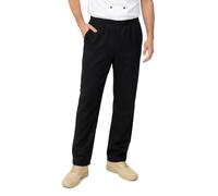 IBEX Pantalones de chef para hombre y mujer, pantalones de chef unisex con cordón, pantalones de cocina profesionales ligeros de polialgodón (XS - 5XL), Negro, XXL