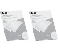 Ibico 627308 - Carteras de Plastificar A4 Light, Acabado Brillante, 80 Micras, Compatibles con Plastificadoras Térmicas, para Documentos, Fotos y Material Escolar, Protección Duradera, Caja 100 Uds