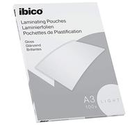 Ibico Basics Láminas para Plastificar Tamaño A3, Ligeras, Pack de 100, Acabado Brillante, Transparentes, 627311